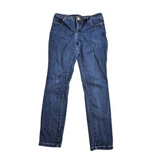 INC Jeans Womens 8P Blue Skinny Leg Regular Fit Stretch Denim Mid Rise Dark Wash